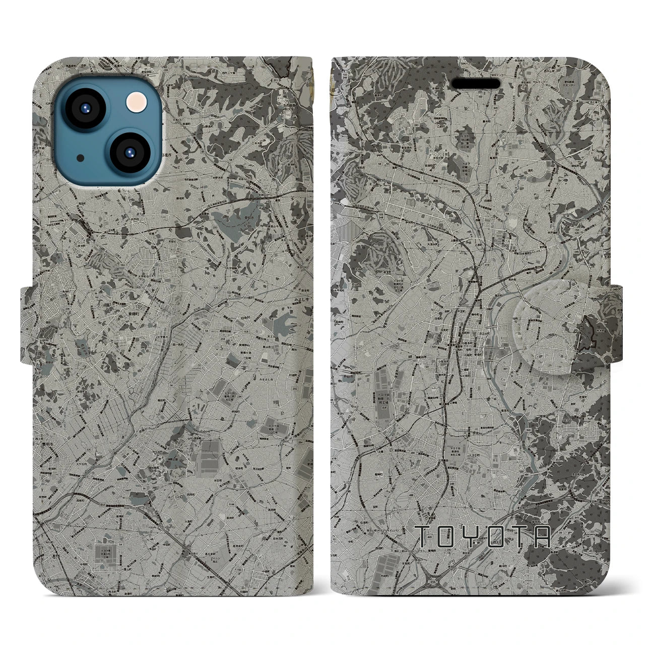 【豊田(愛知県)】地図柄iPhoneケース(手帳タイプ)