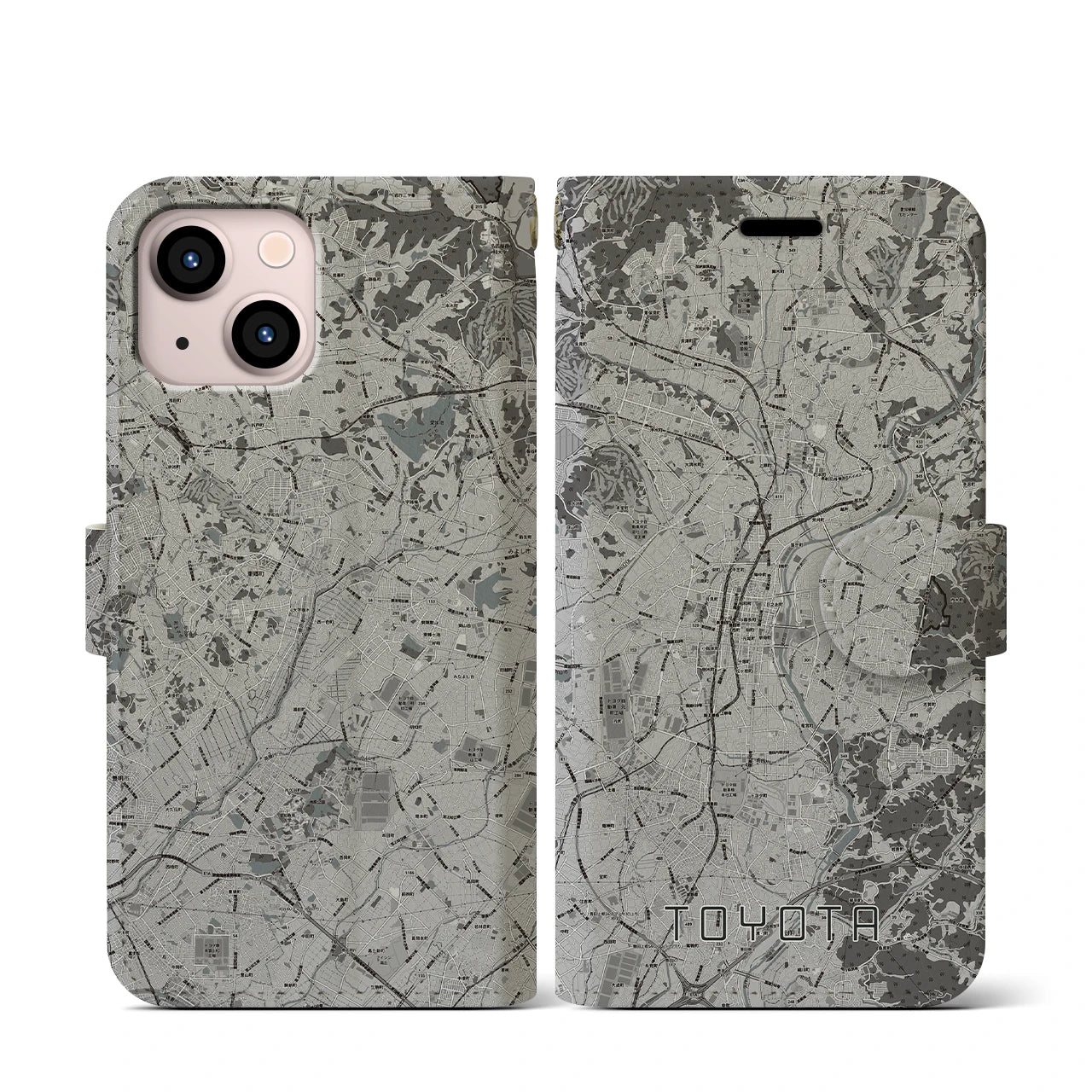 【豊田(愛知県)】地図柄iPhoneケース(手帳タイプ)