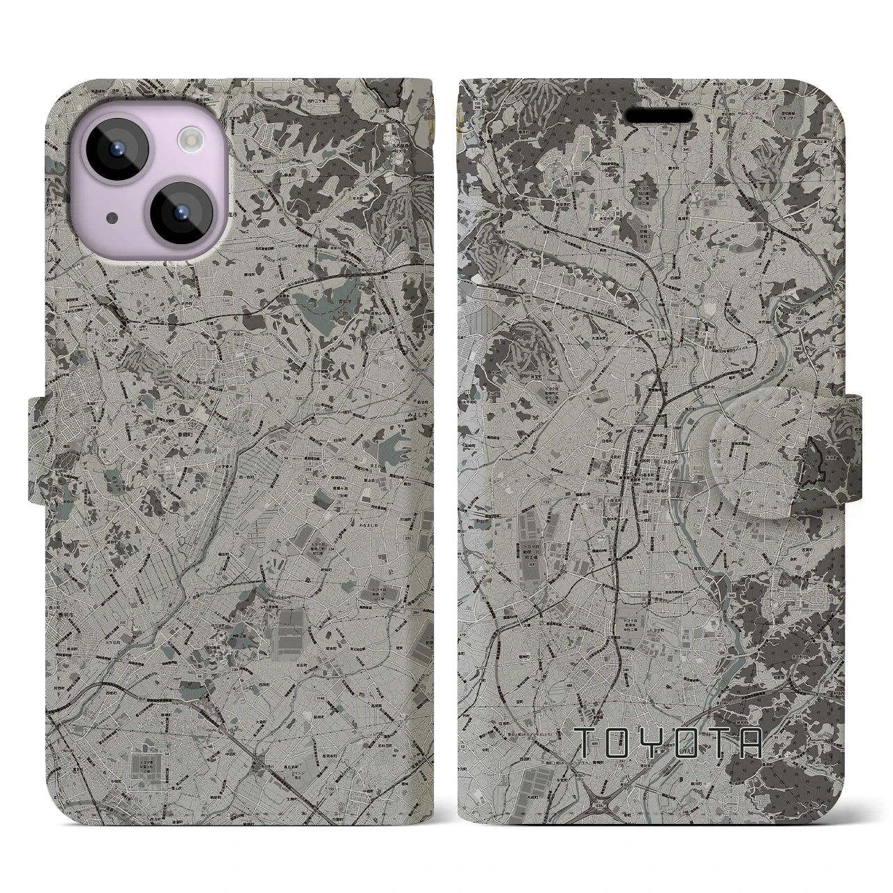 【豊田(愛知県)】地図柄iPhoneケース(手帳タイプ)