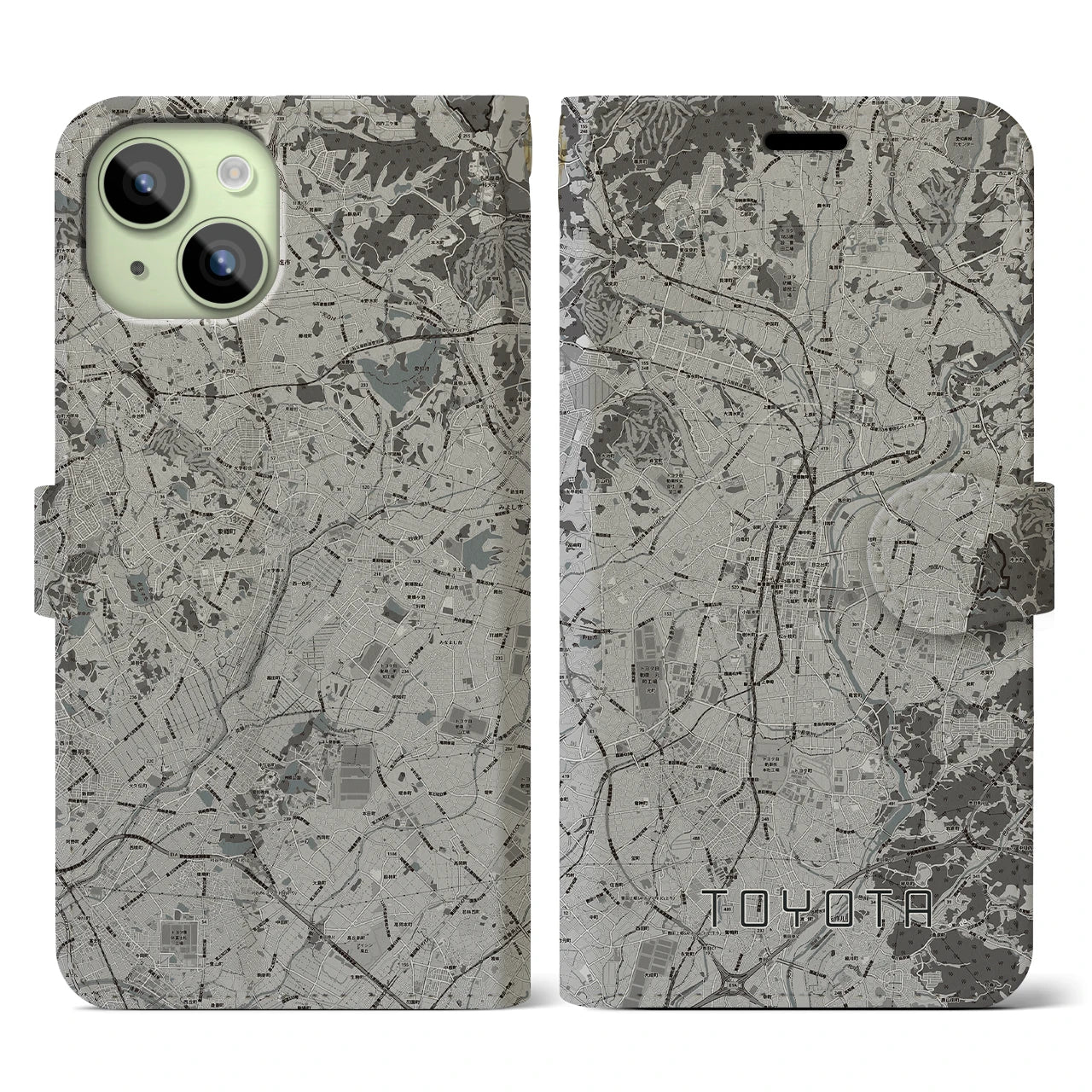 【豊田(愛知県)】地図柄iPhoneケース(手帳タイプ)