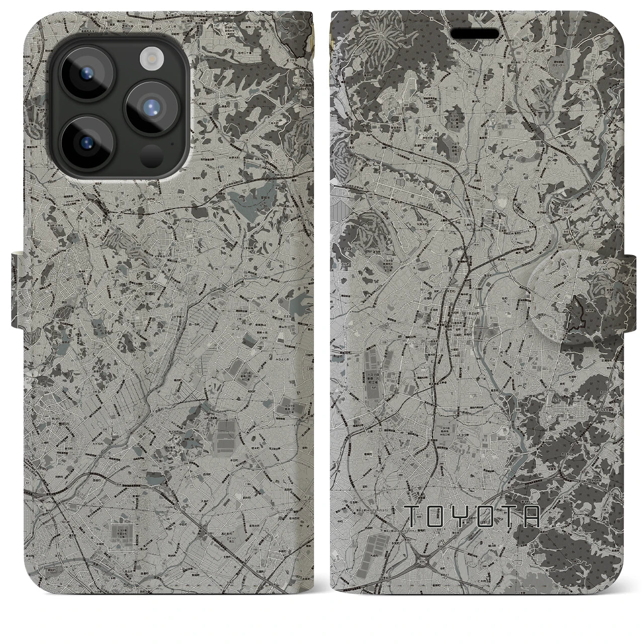 【豊田(愛知県)】地図柄iPhoneケース(手帳タイプ)