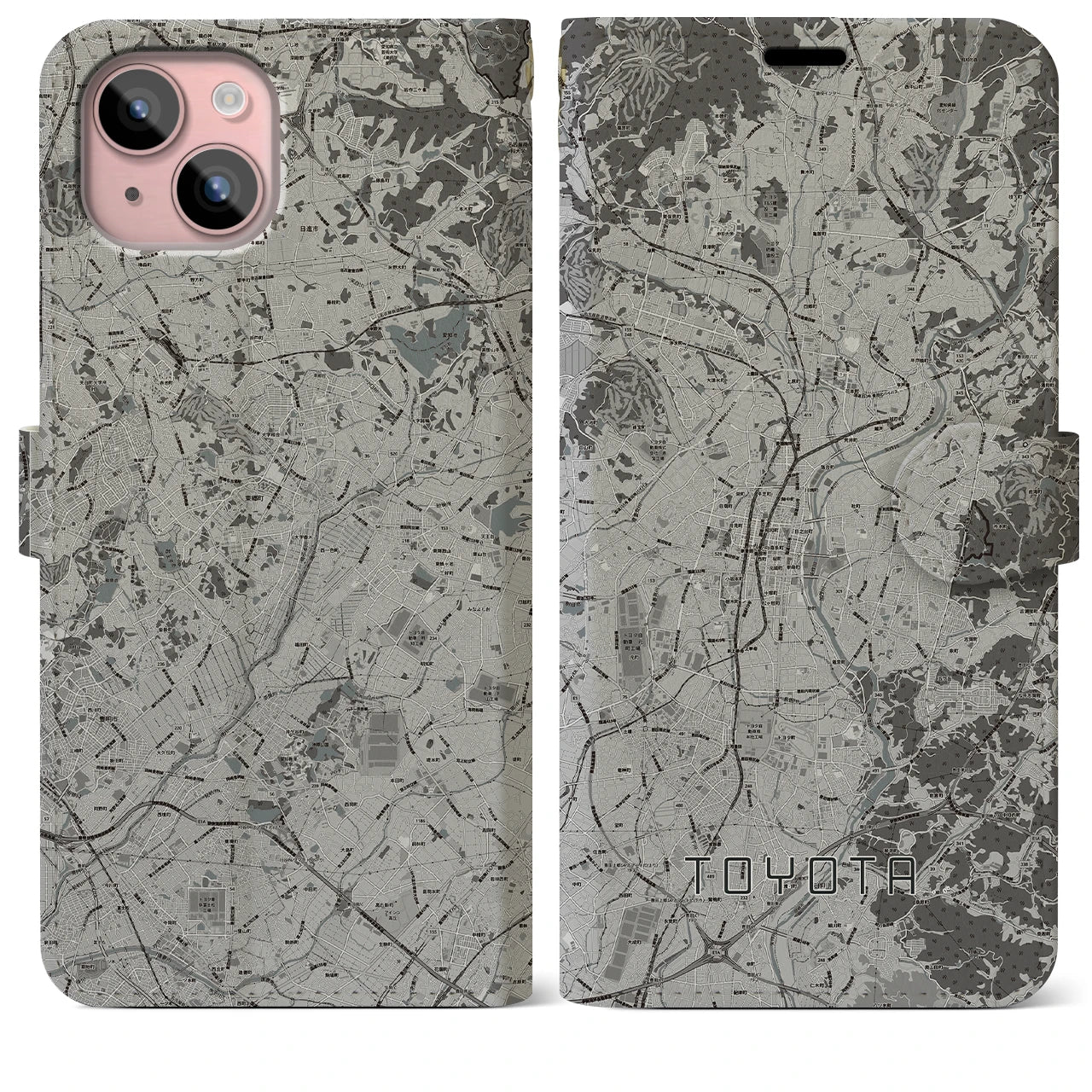 【豊田(愛知県)】地図柄iPhoneケース(手帳タイプ)