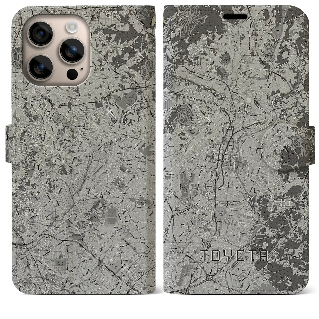 【豊田(愛知県)】地図柄iPhoneケース(手帳タイプ)