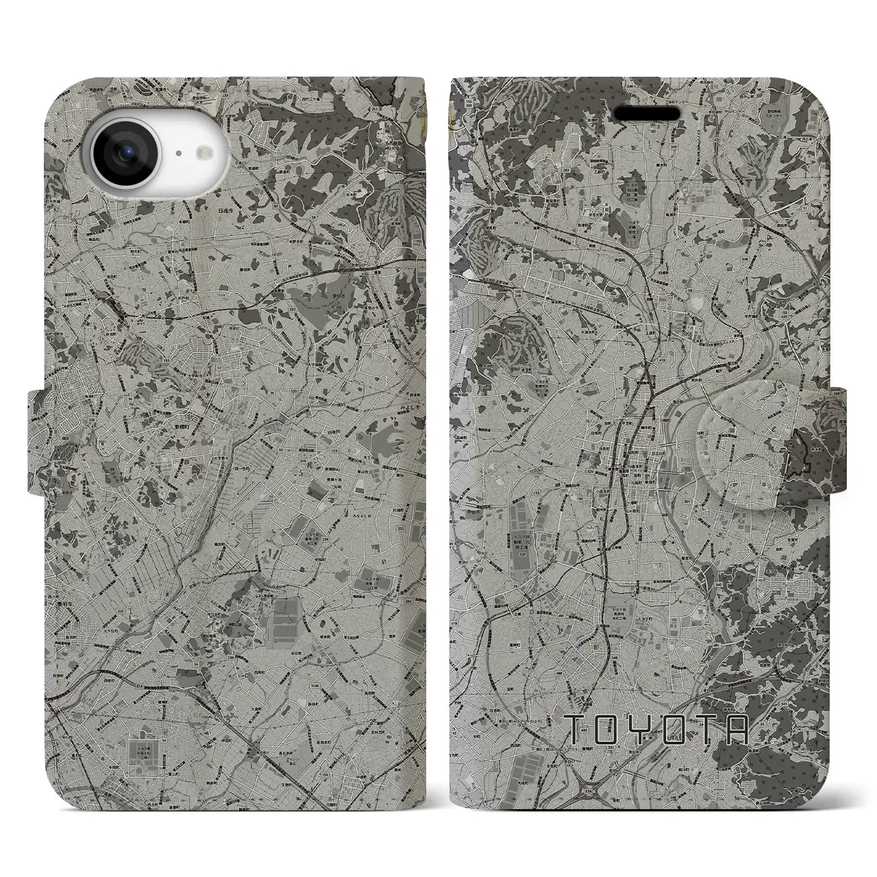 【豊田(愛知県)】地図柄iPhoneケース(手帳タイプ)