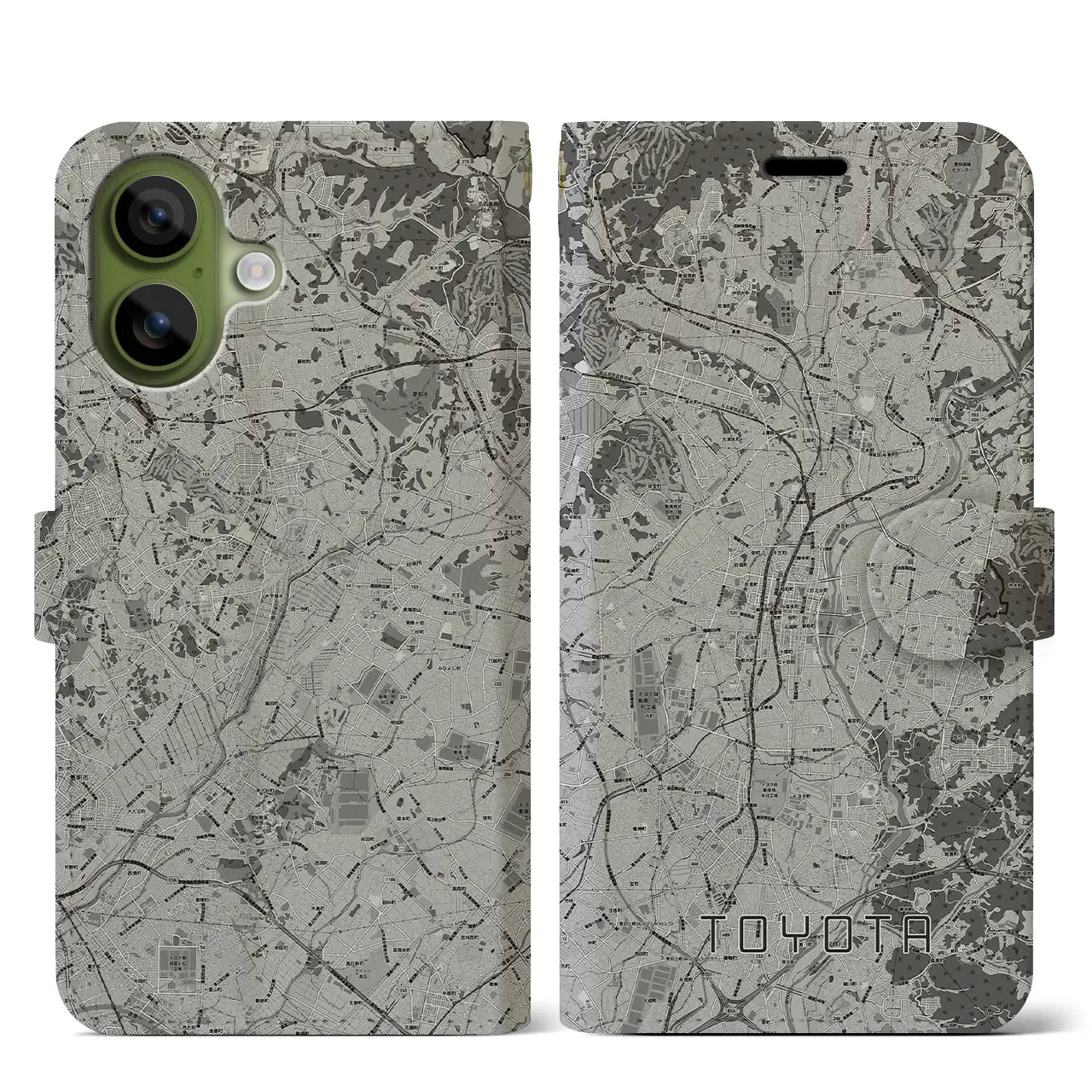 【豊田(愛知県)】地図柄iPhoneケース(手帳タイプ)