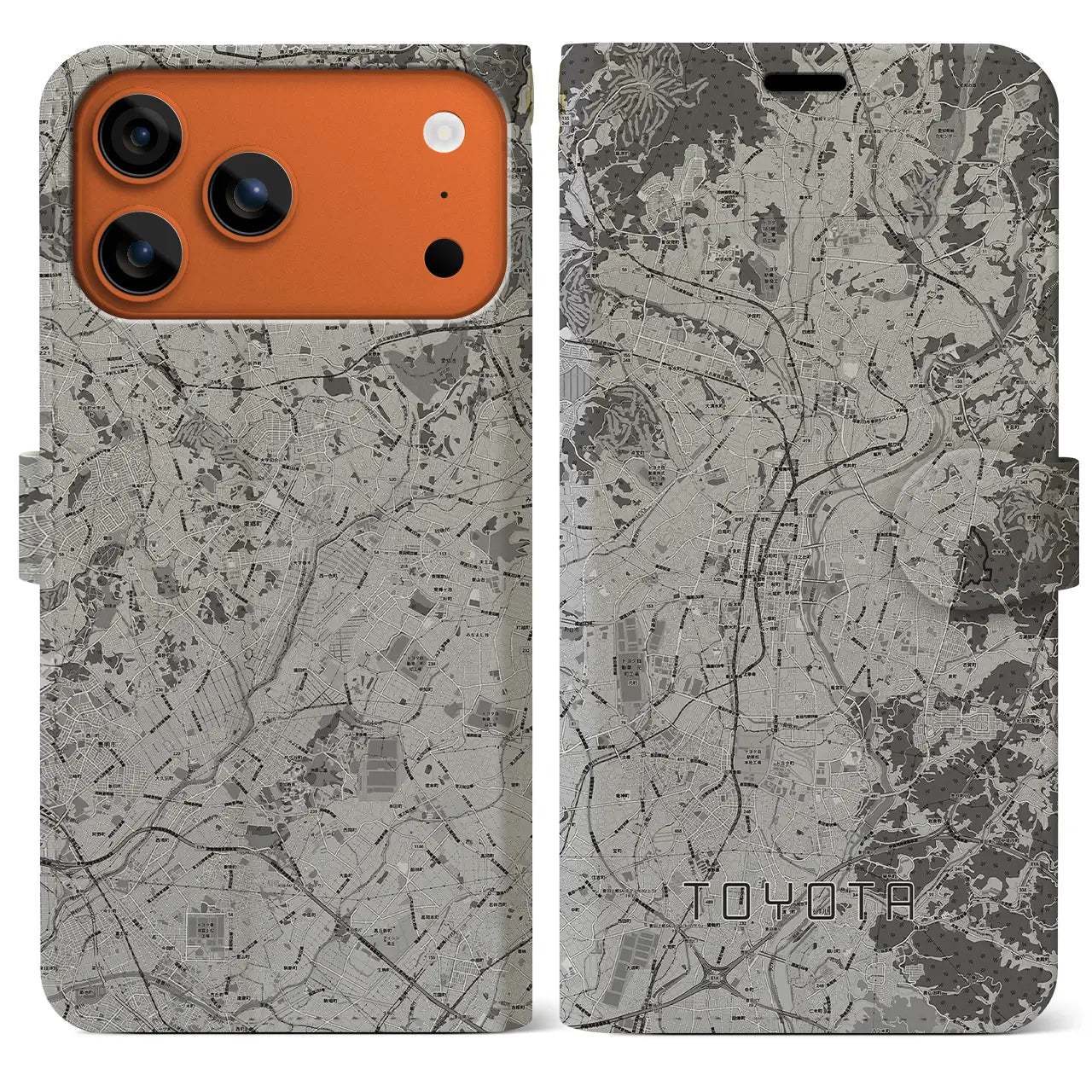 【豊田(愛知県)】地図柄iPhoneケース(手帳タイプ)