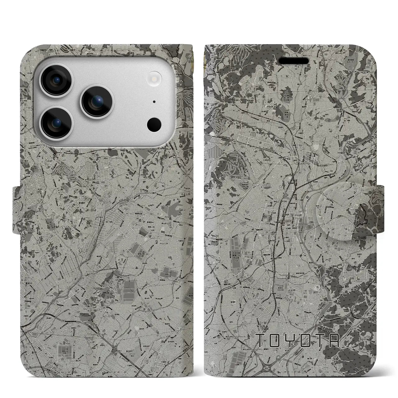 【豊田(愛知県)】地図柄iPhoneケース(手帳タイプ)