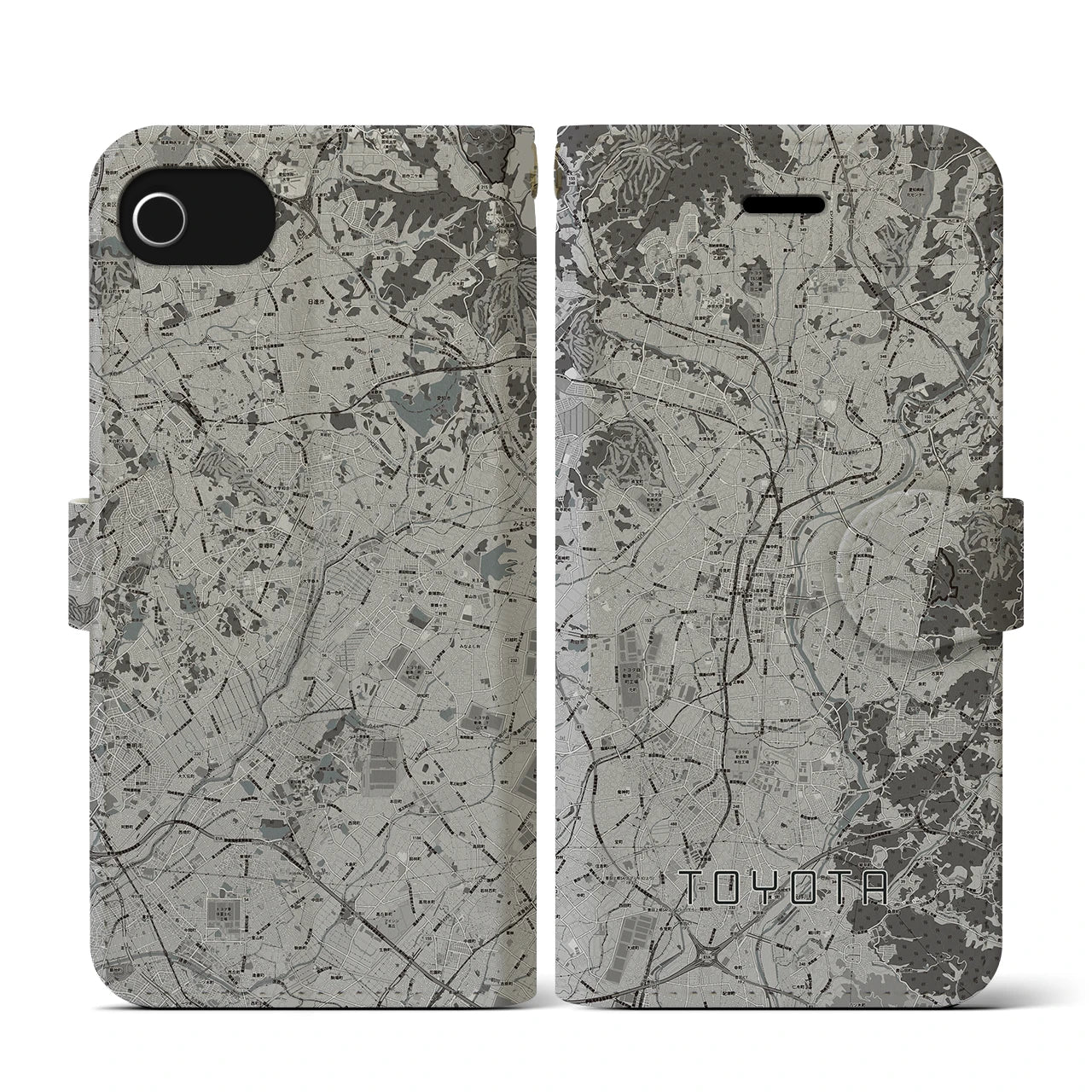 【豊田(愛知県)】地図柄iPhoneケース(手帳タイプ)