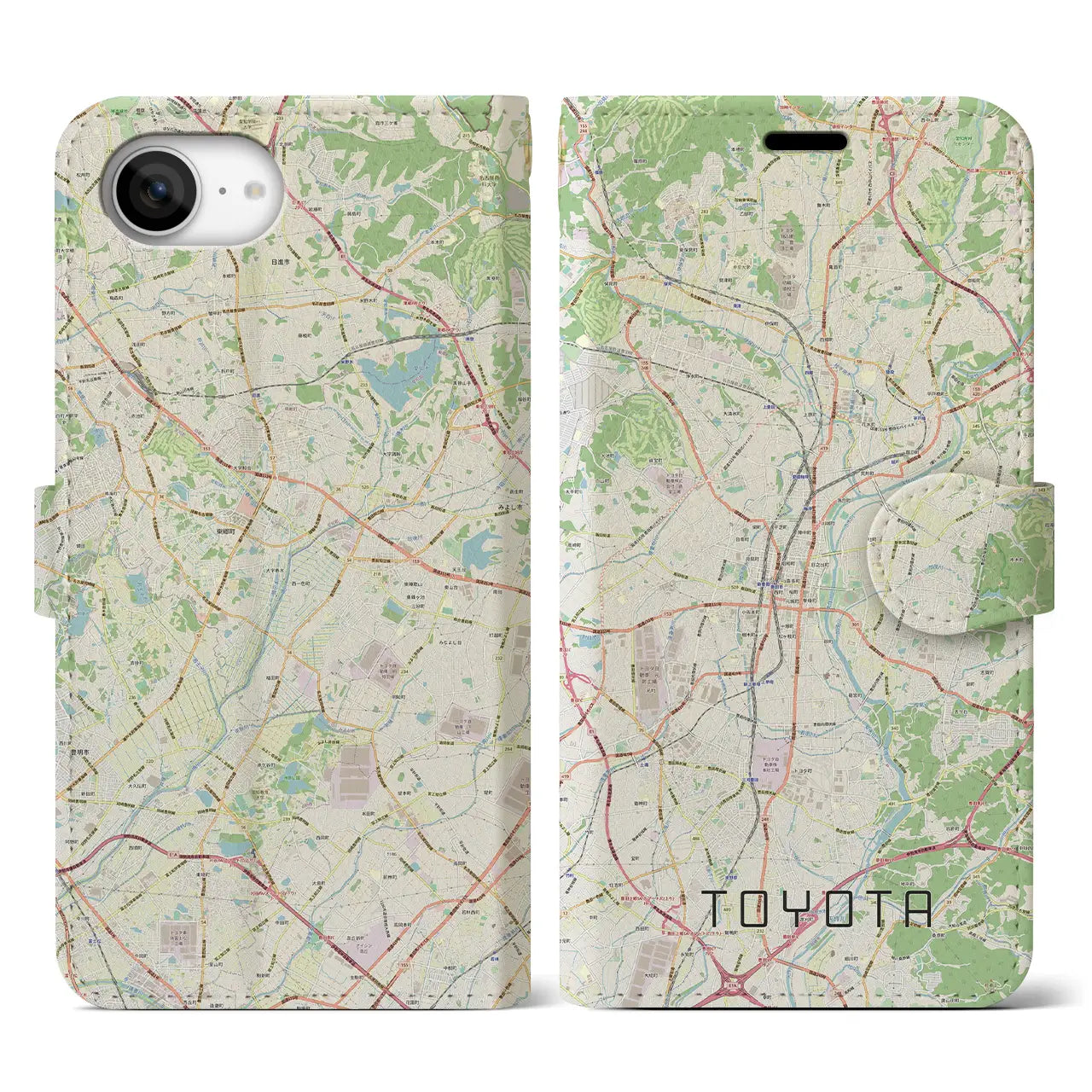 【豊田(愛知県)】地図柄iPhoneケース(手帳タイプ)