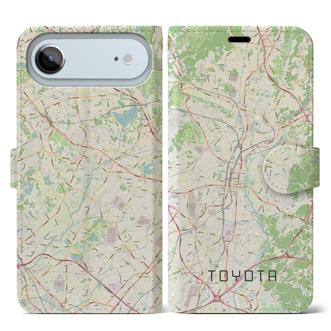 【豊田(愛知県)】地図柄iPhoneケース(手帳タイプ)