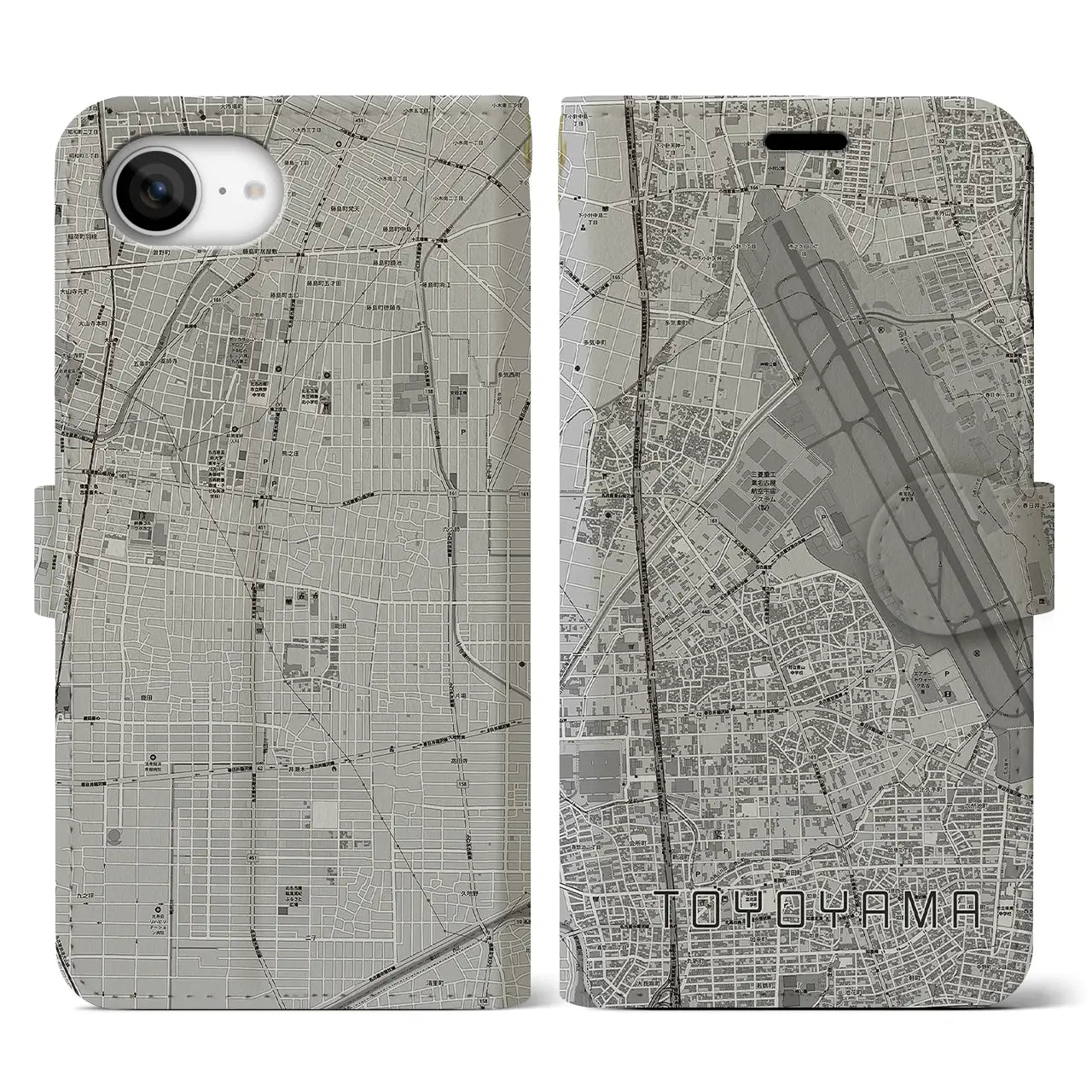 【豊山(愛知県)】地図柄iPhoneケース(手帳タイプ)