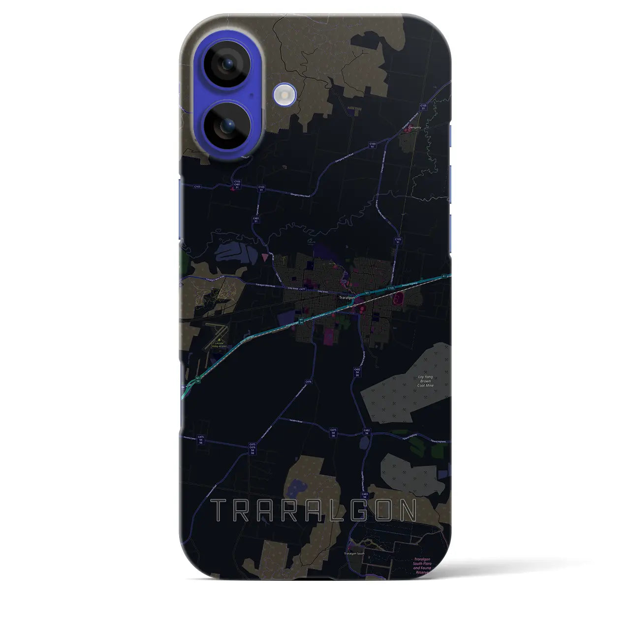 【トララルゴン(オーストラリア)】地図柄iPhoneケース(バックカバータイプ)