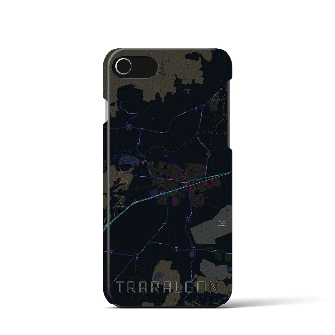 【トララルゴン(オーストラリア)】地図柄iPhoneケース(バックカバータイプ)