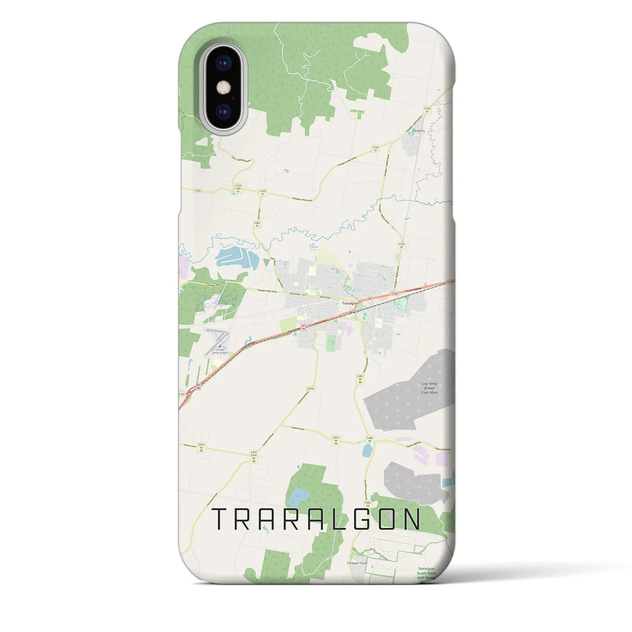 【トララルゴン(オーストラリア)】地図柄iPhoneケース(バックカバータイプ)