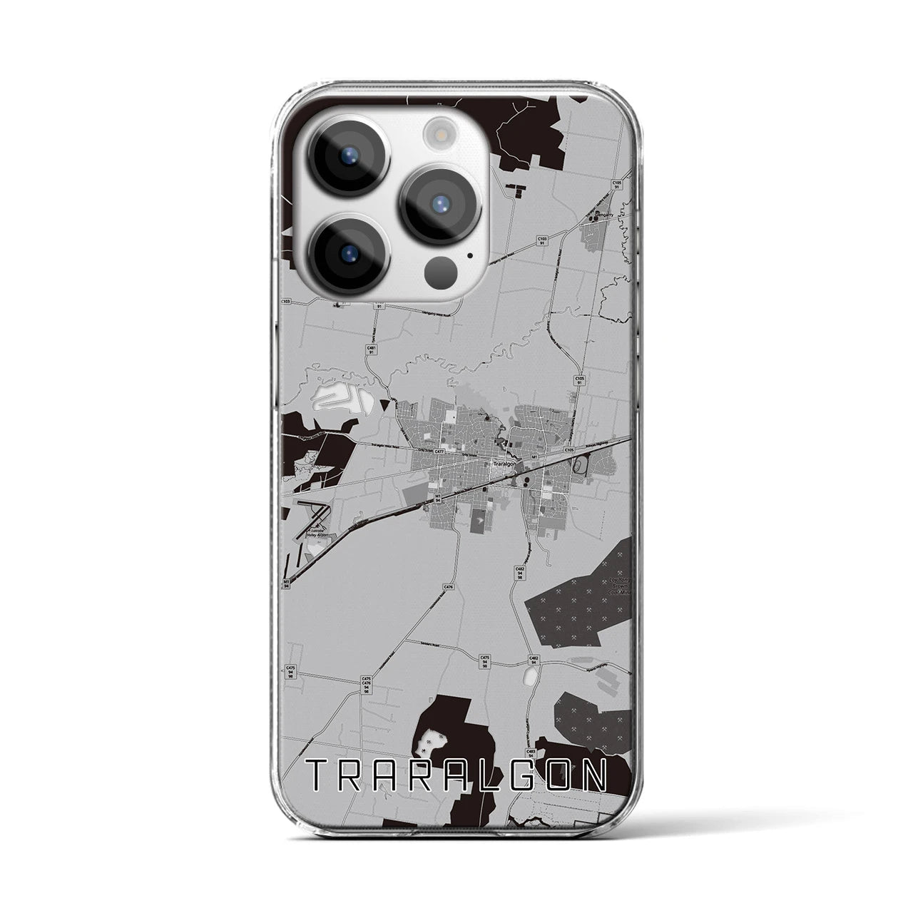 【トララルゴン(オーストラリア)】地図柄iPhoneケース(クリアタイプ)