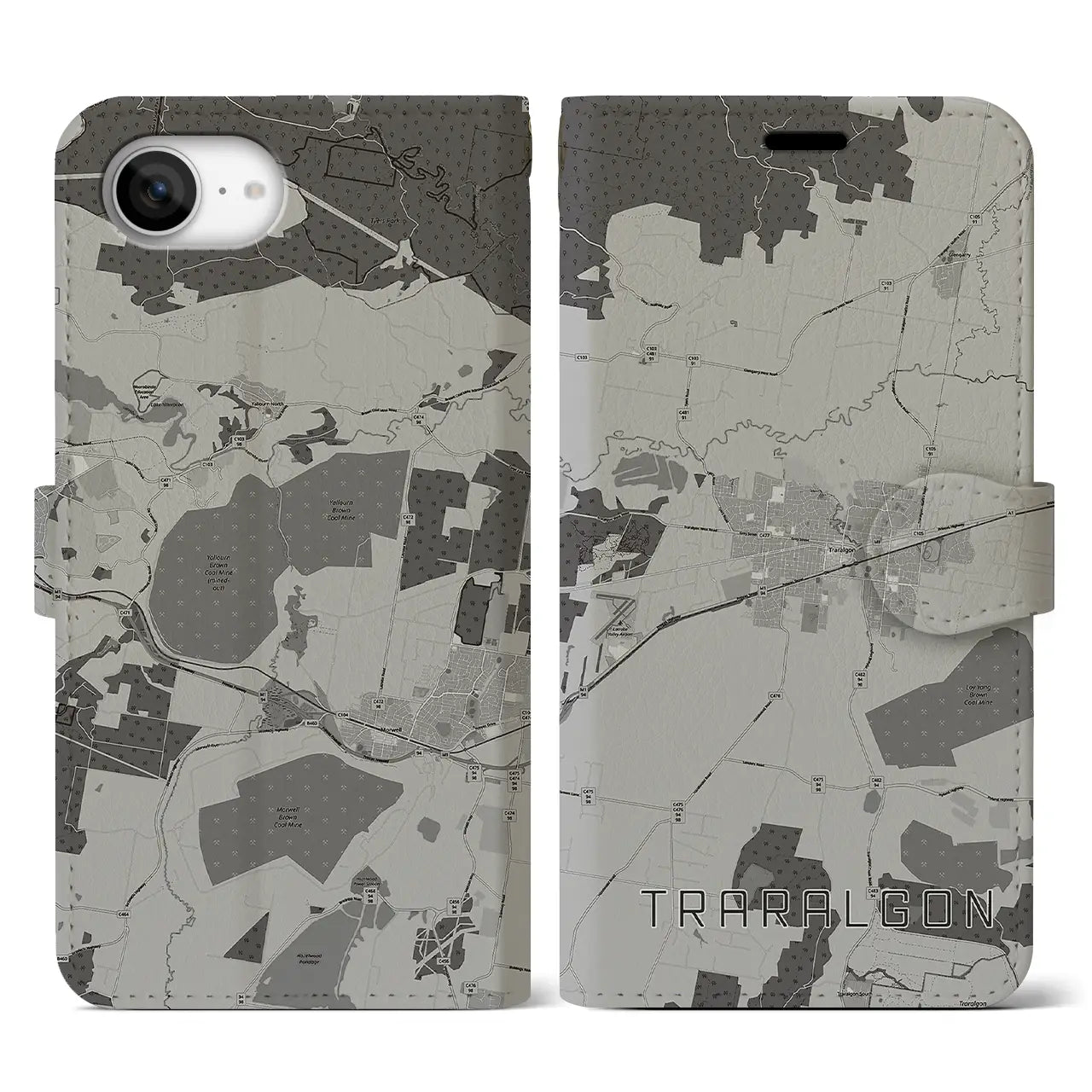 【トララルゴン(オーストラリア)】地図柄iPhoneケース(手帳タイプ)