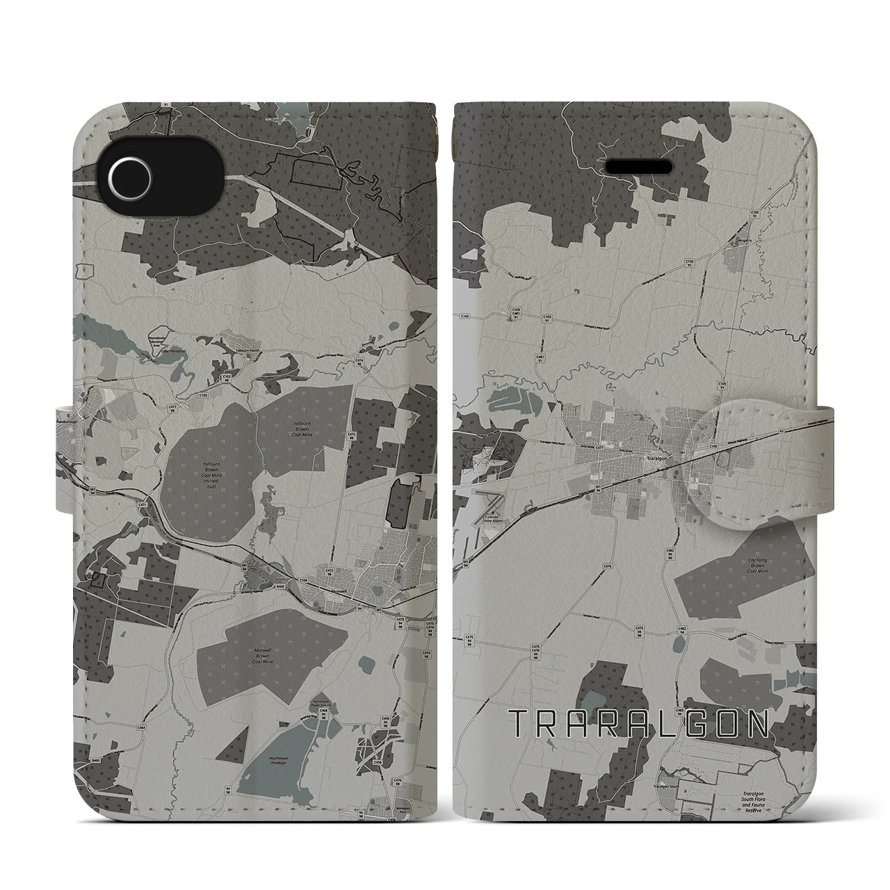 【トララルゴン(オーストラリア)】地図柄iPhoneケース(手帳タイプ)