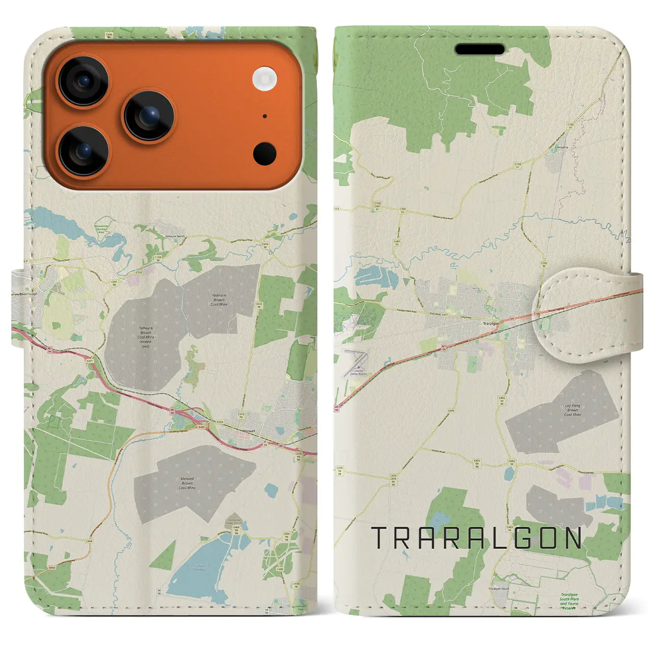 【トララルゴン(オーストラリア)】地図柄iPhoneケース(手帳タイプ)