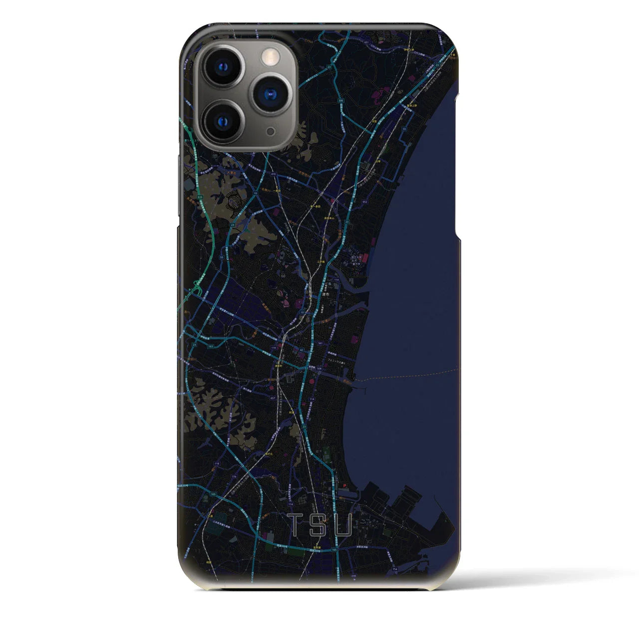【津(三重県)】地図柄iPhoneケース(バックカバータイプ)