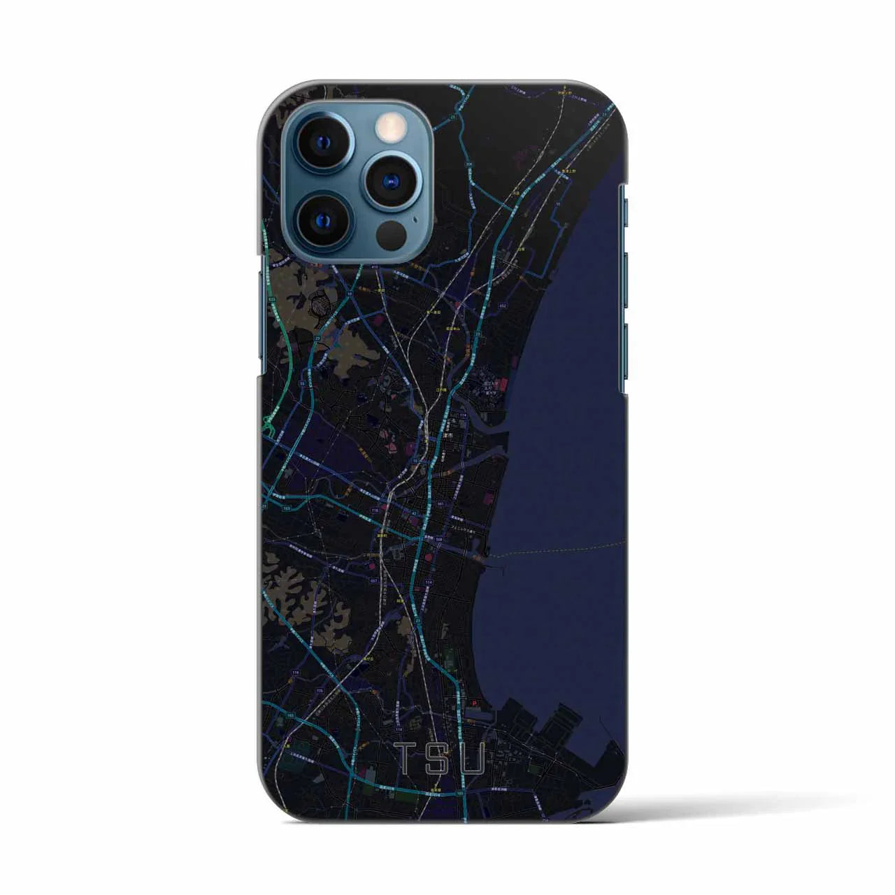 【津(三重県)】地図柄iPhoneケース(バックカバータイプ)
