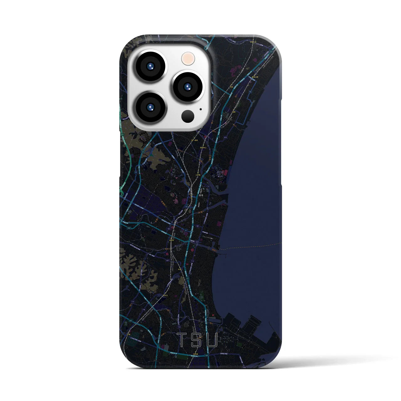 【津(三重県)】地図柄iPhoneケース(バックカバータイプ)