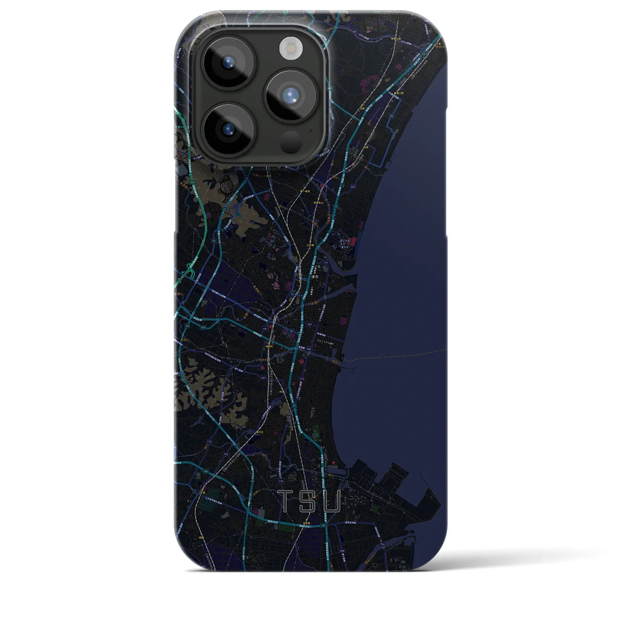 【津(三重県)】地図柄iPhoneケース(バックカバータイプ)