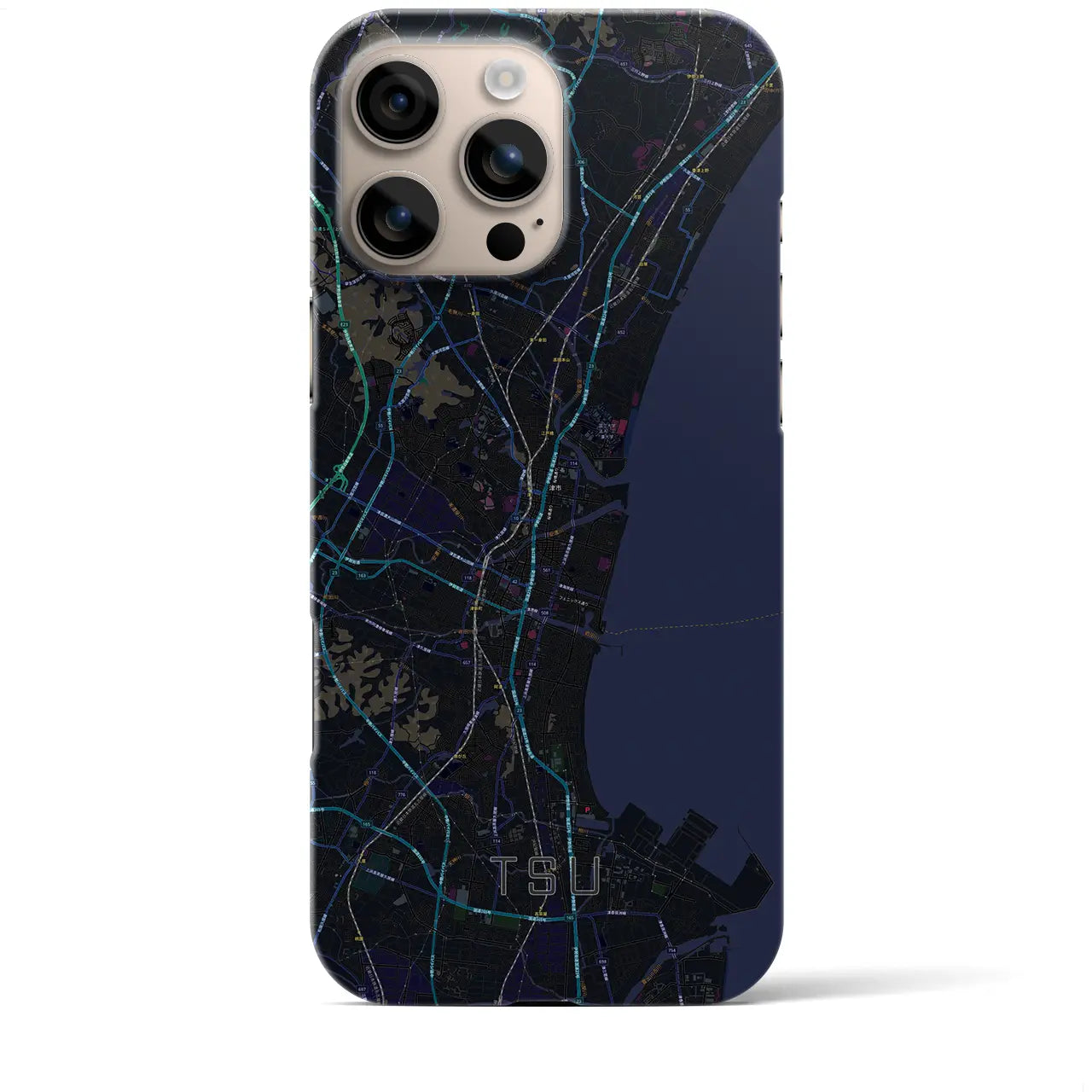 【津(三重県)】地図柄iPhoneケース(バックカバータイプ)