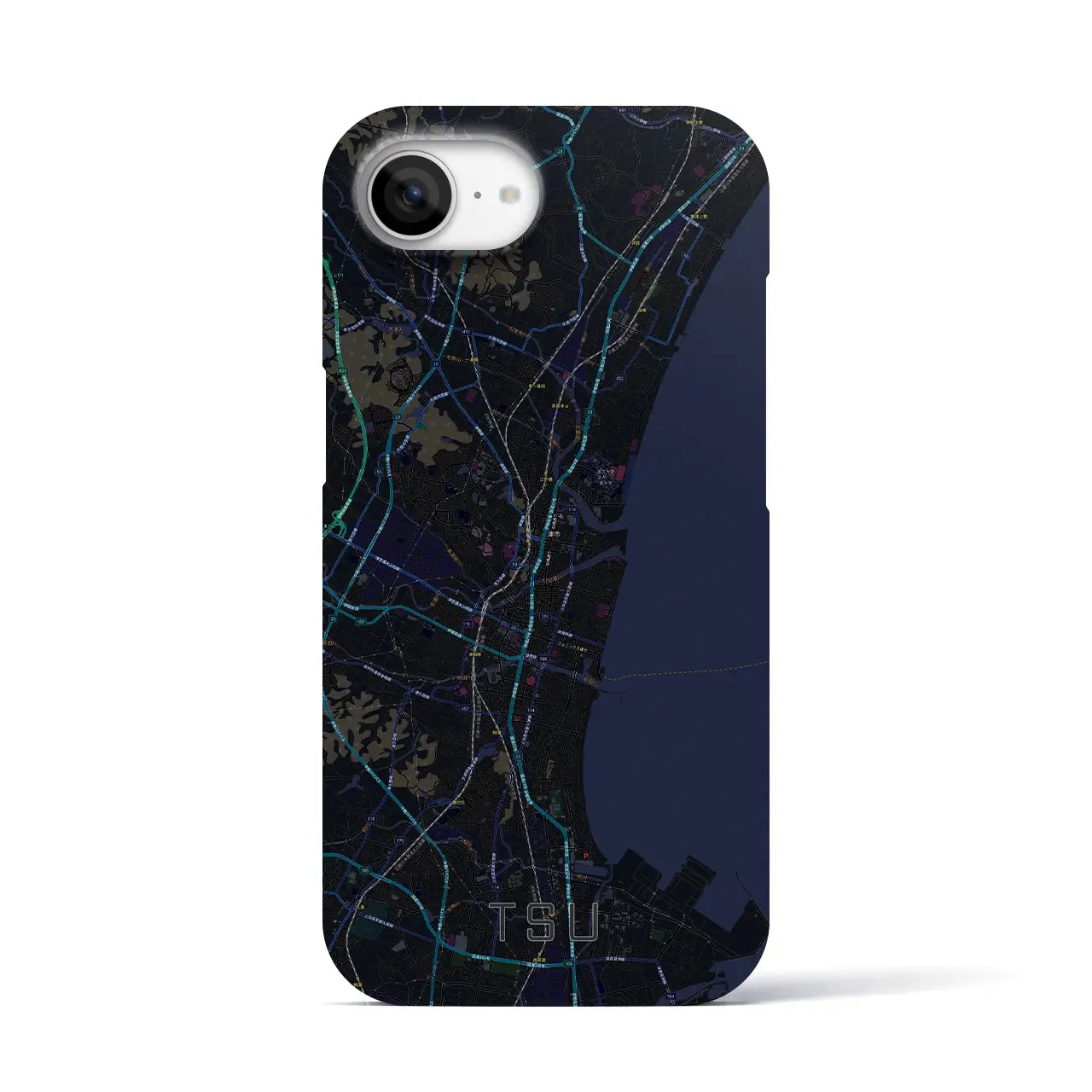 【津(三重県)】地図柄iPhoneケース(バックカバータイプ)