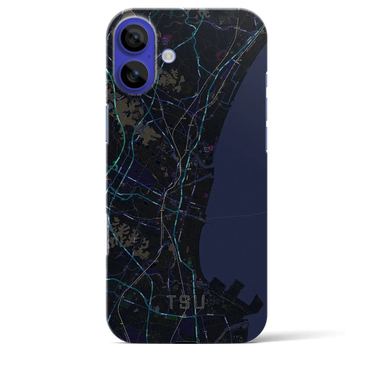 【津(三重県)】地図柄iPhoneケース(バックカバータイプ)