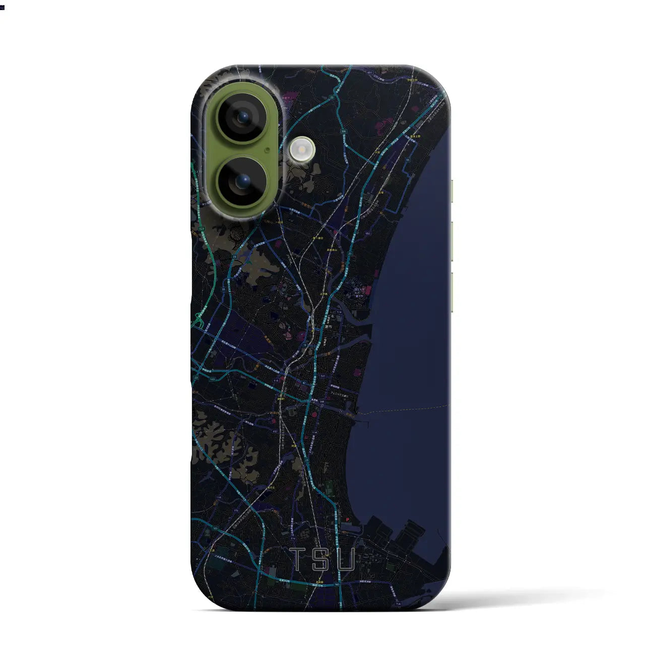 【津(三重県)】地図柄iPhoneケース(バックカバータイプ)