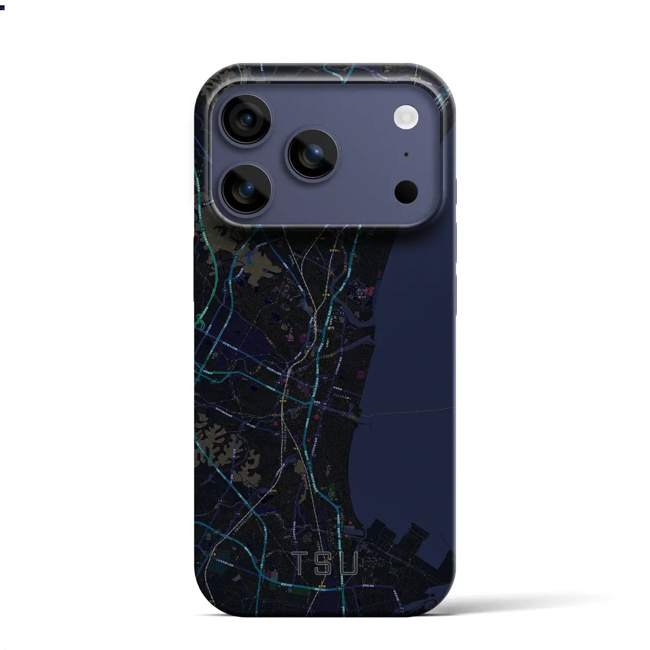 【津(三重県)】地図柄iPhoneケース(バックカバータイプ)