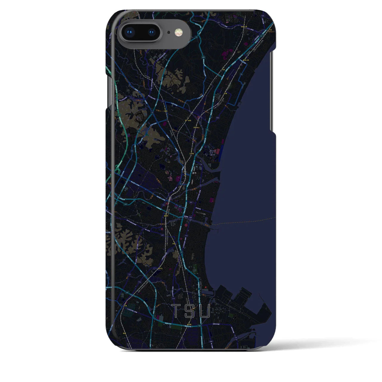 【津(三重県)】地図柄iPhoneケース(バックカバータイプ)