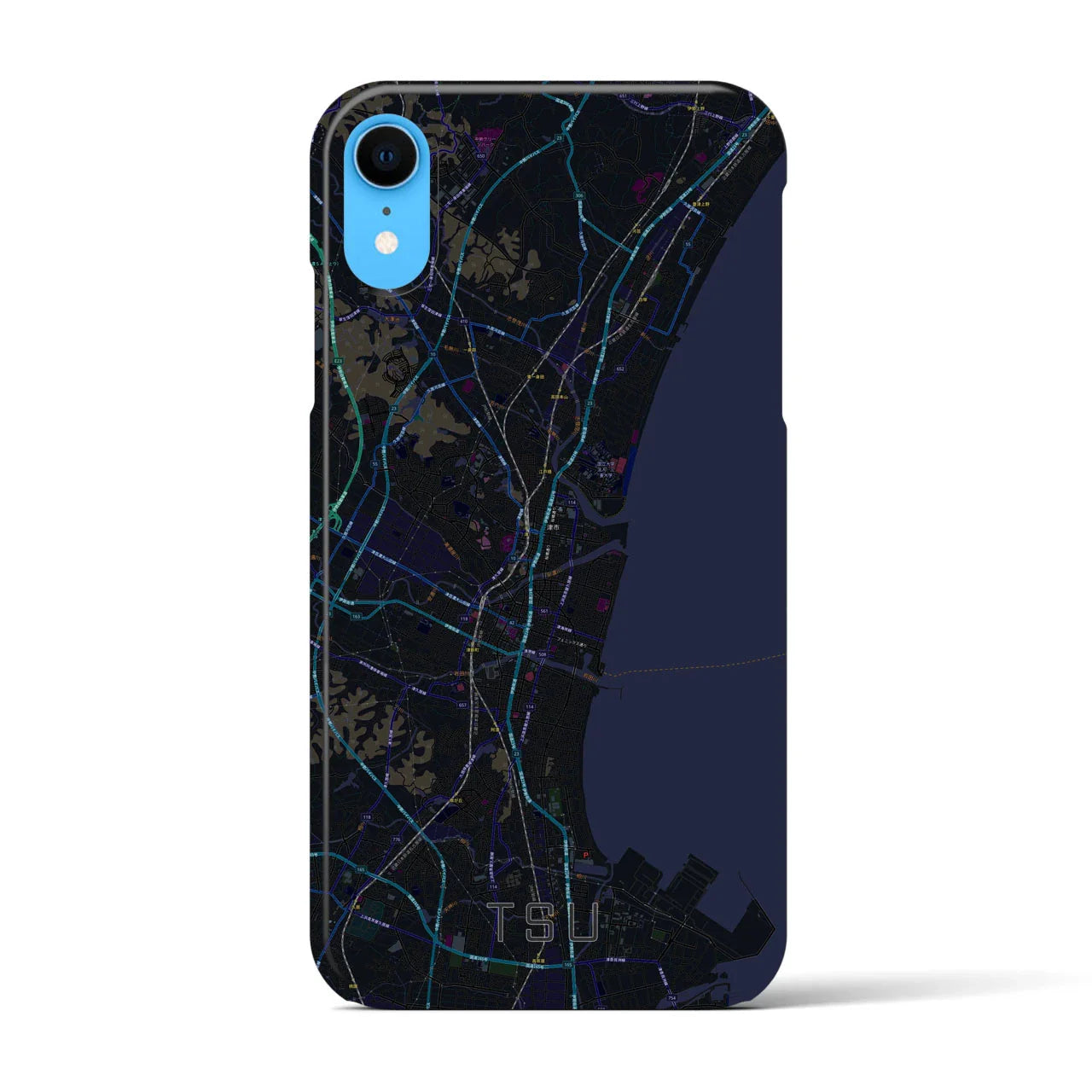 【津(三重県)】地図柄iPhoneケース(バックカバータイプ)