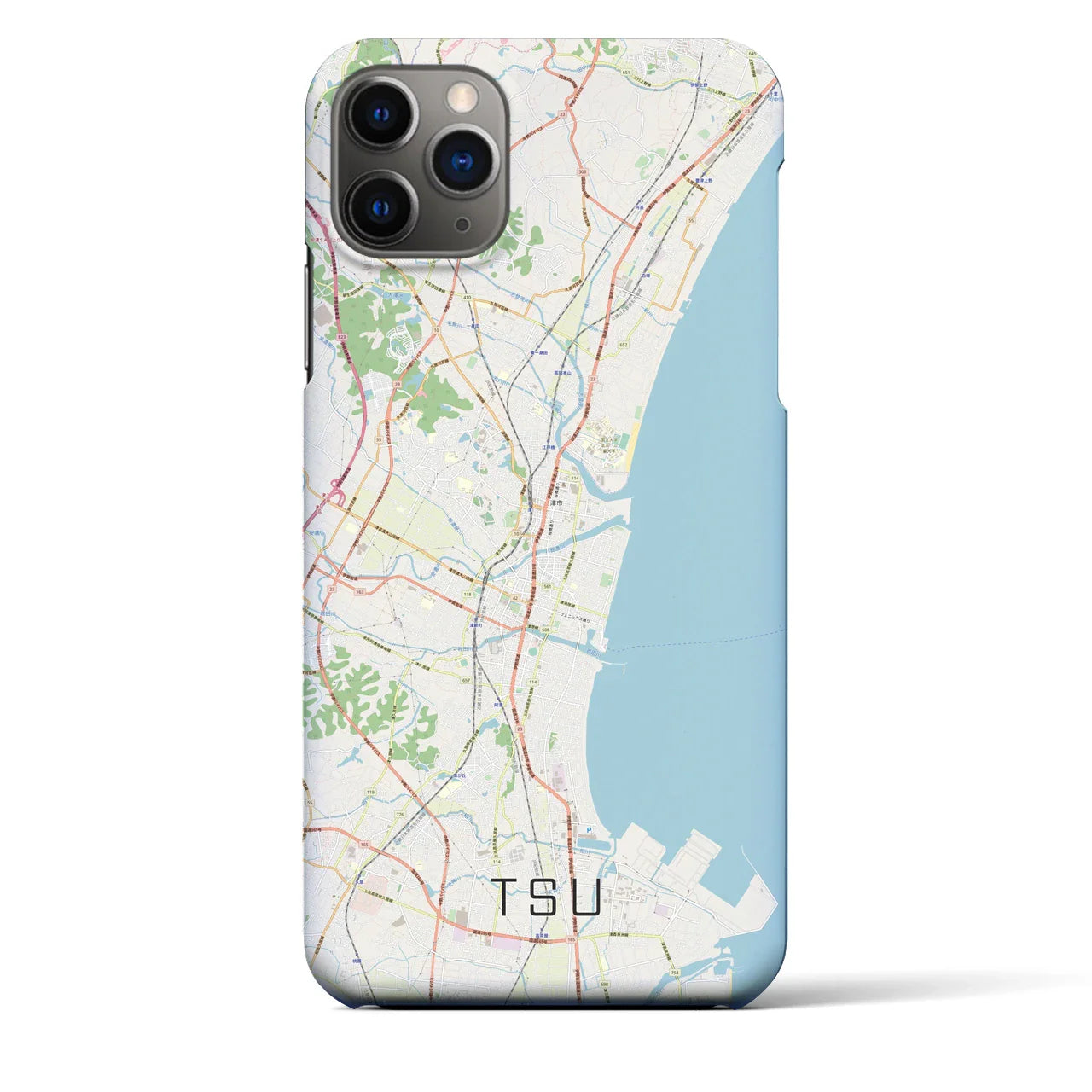 【津(三重県)】地図柄iPhoneケース(バックカバータイプ)