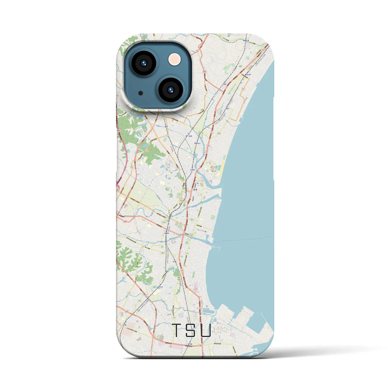 【津(三重県)】地図柄iPhoneケース(バックカバータイプ)