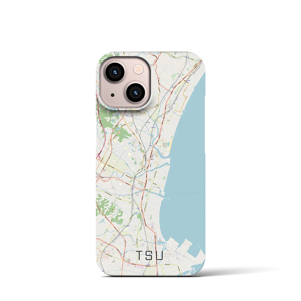 【津(三重県)】地図柄iPhoneケース(バックカバータイプ)