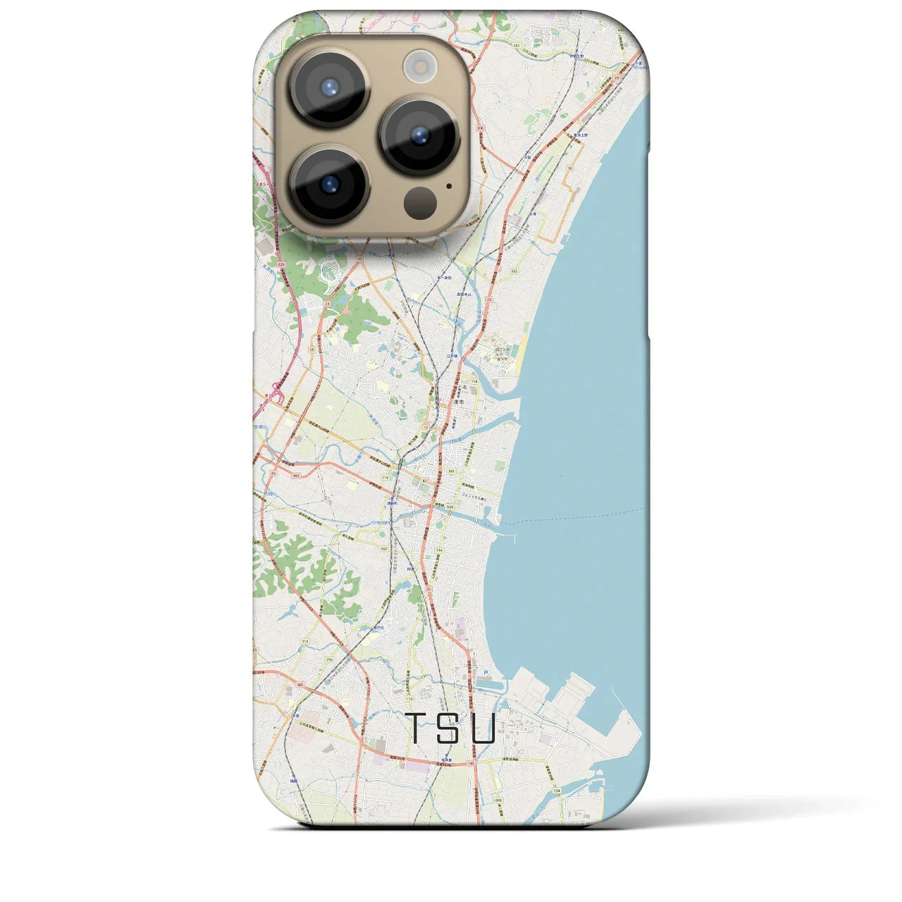 【津(三重県)】地図柄iPhoneケース(バックカバータイプ)