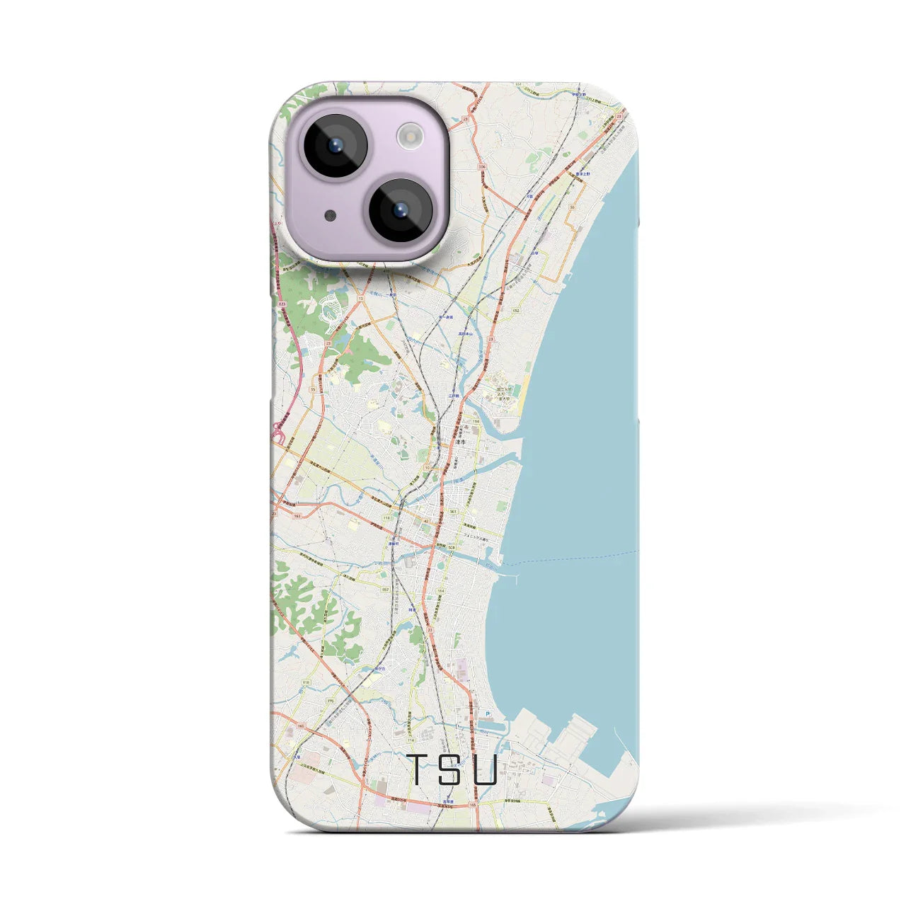 【津(三重県)】地図柄iPhoneケース(バックカバータイプ)