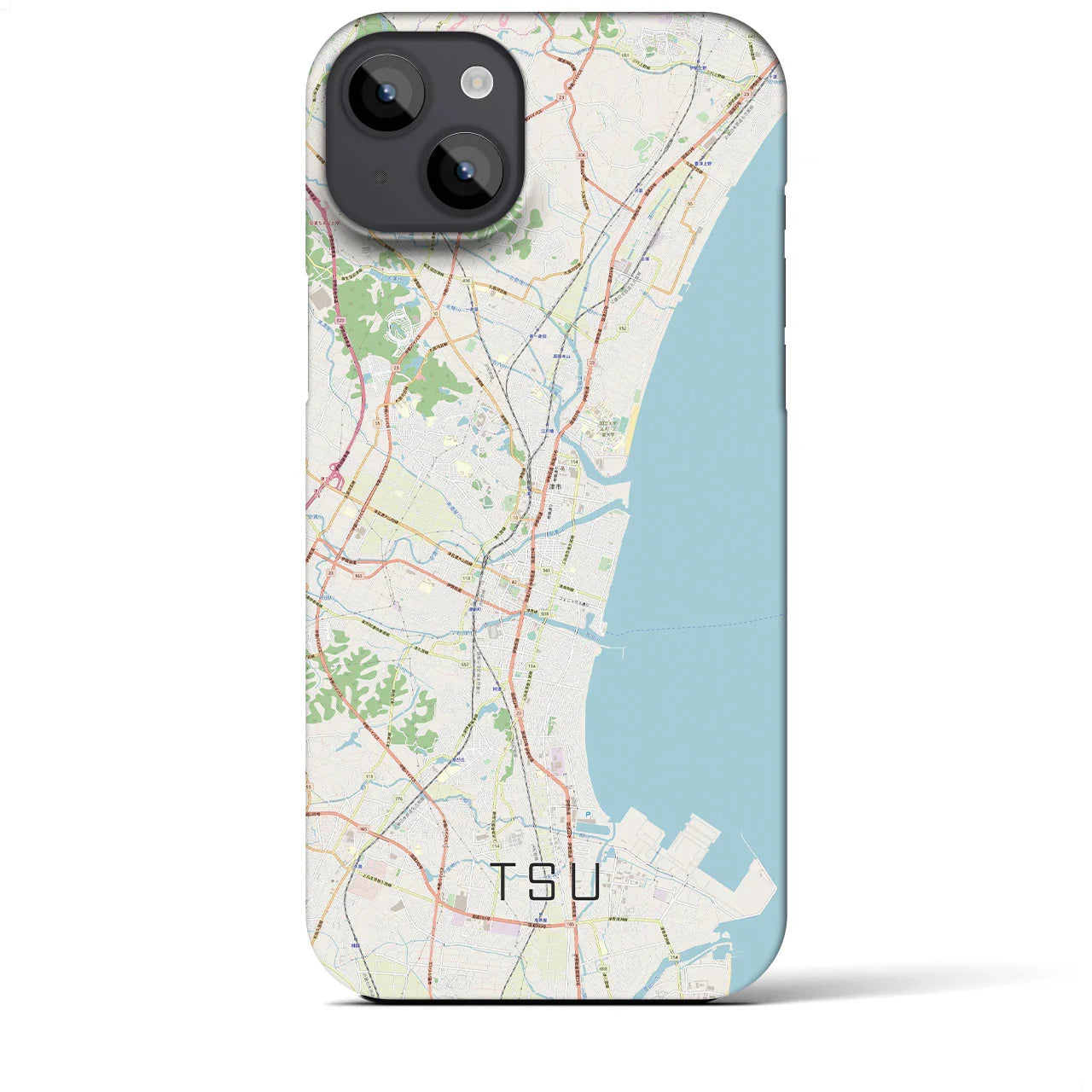 【津(三重県)】地図柄iPhoneケース(バックカバータイプ)