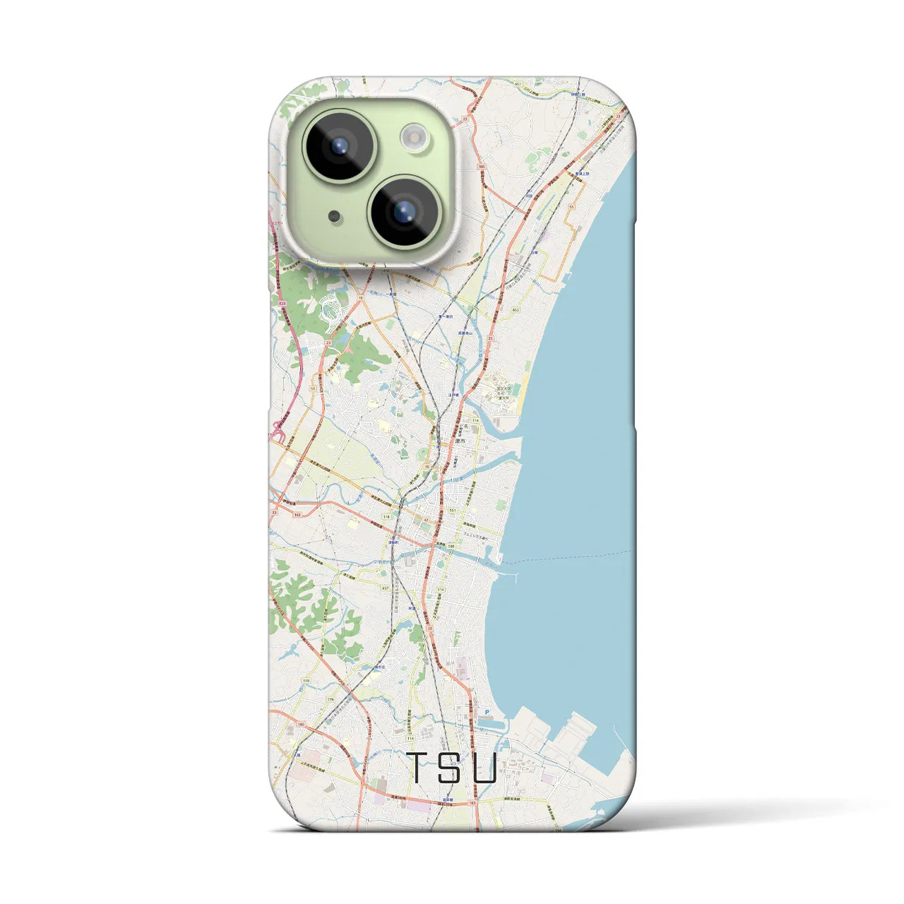 【津(三重県)】地図柄iPhoneケース(バックカバータイプ)