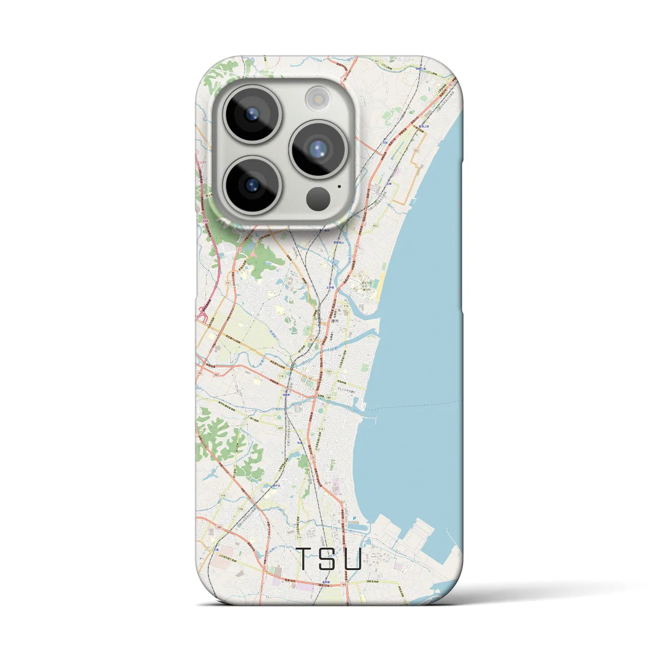 【津(三重県)】地図柄iPhoneケース(バックカバータイプ)
