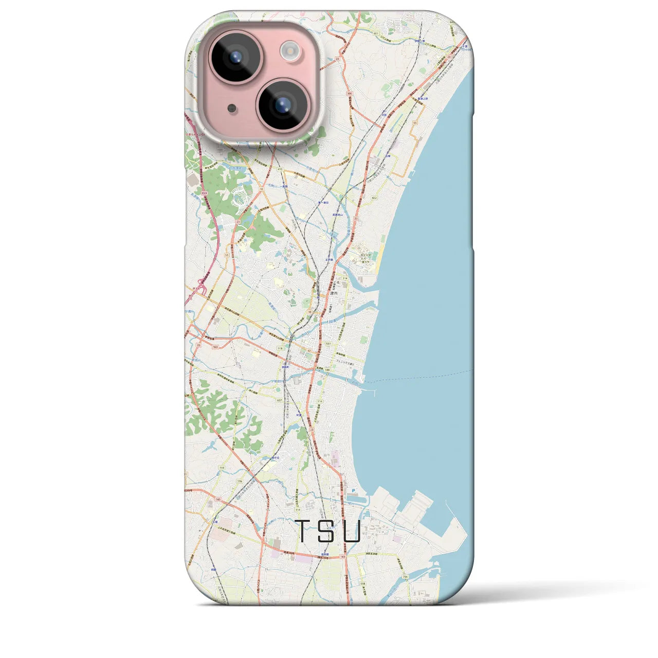 【津(三重県)】地図柄iPhoneケース(バックカバータイプ)