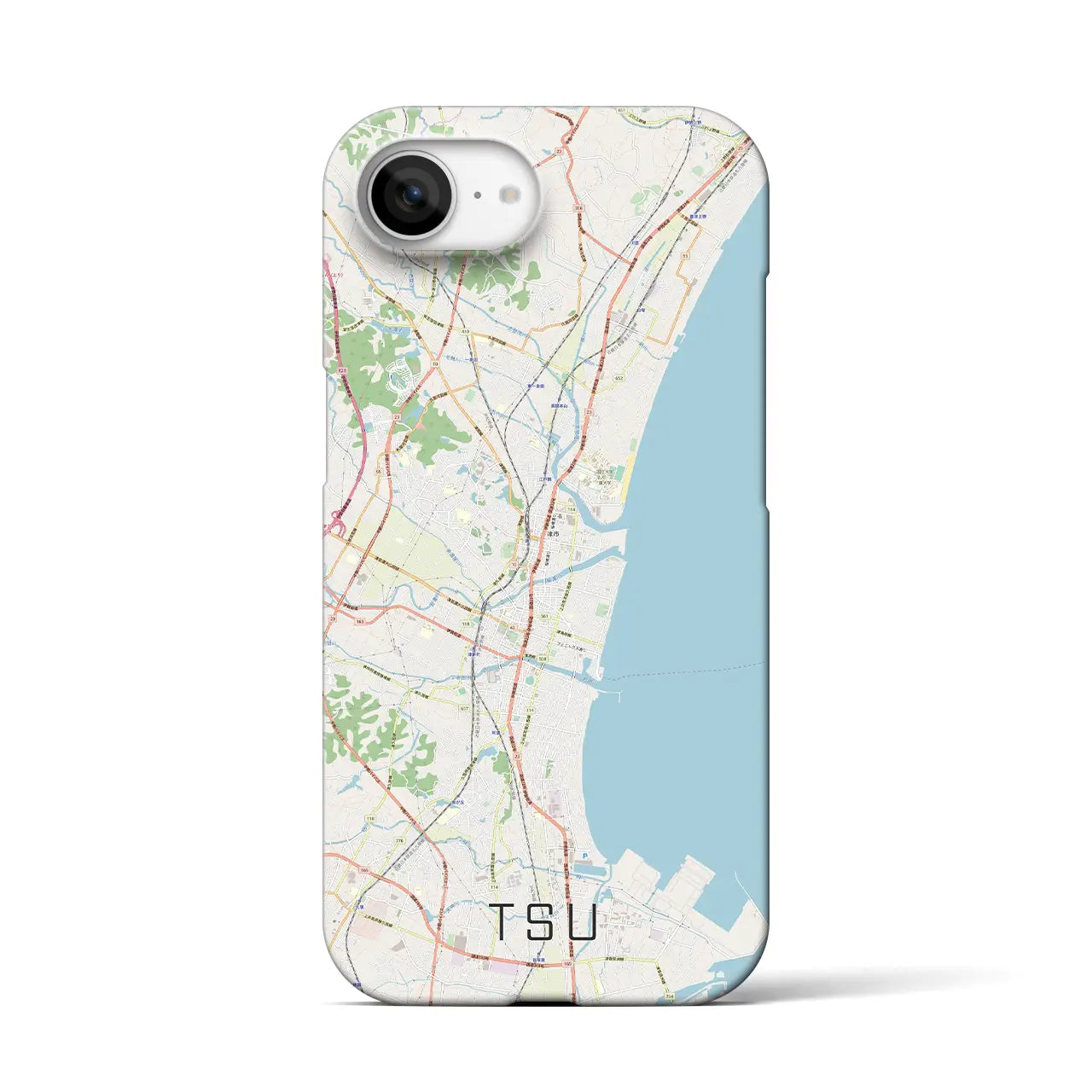 【津(三重県)】地図柄iPhoneケース(バックカバータイプ)