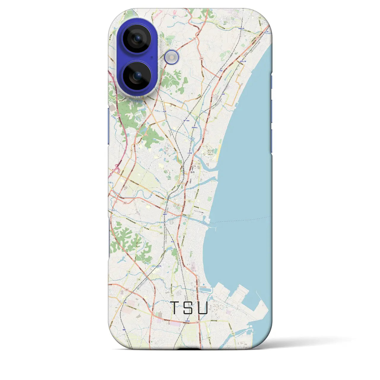 【津(三重県)】地図柄iPhoneケース(バックカバータイプ)ナチュラル・iPhone 16 Pro Max 用