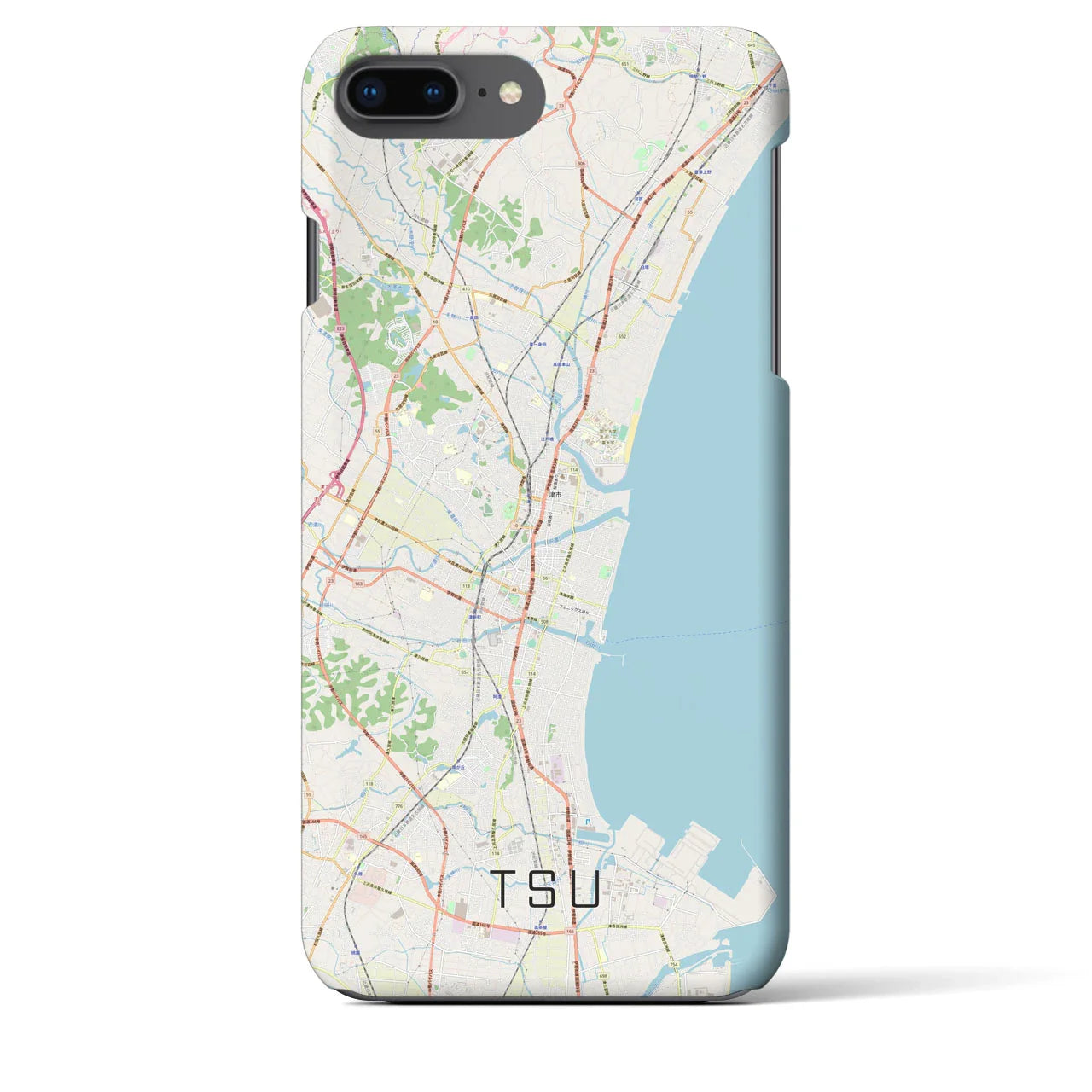 【津(三重県)】地図柄iPhoneケース(バックカバータイプ)