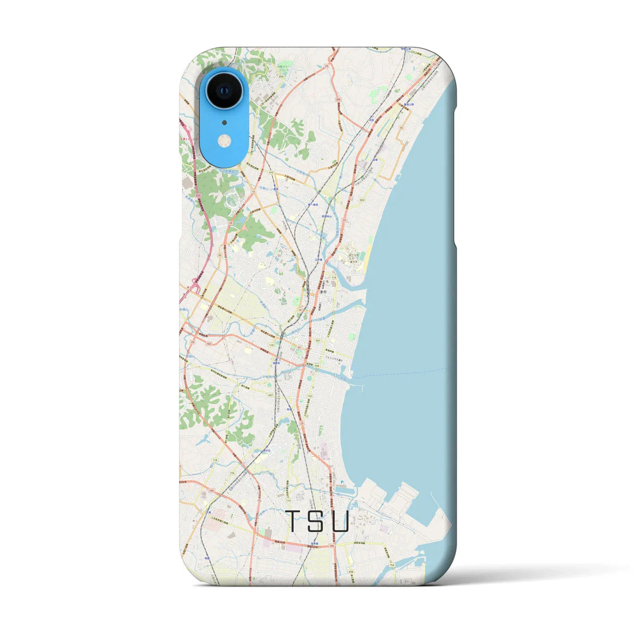 【津(三重県)】地図柄iPhoneケース(バックカバータイプ)