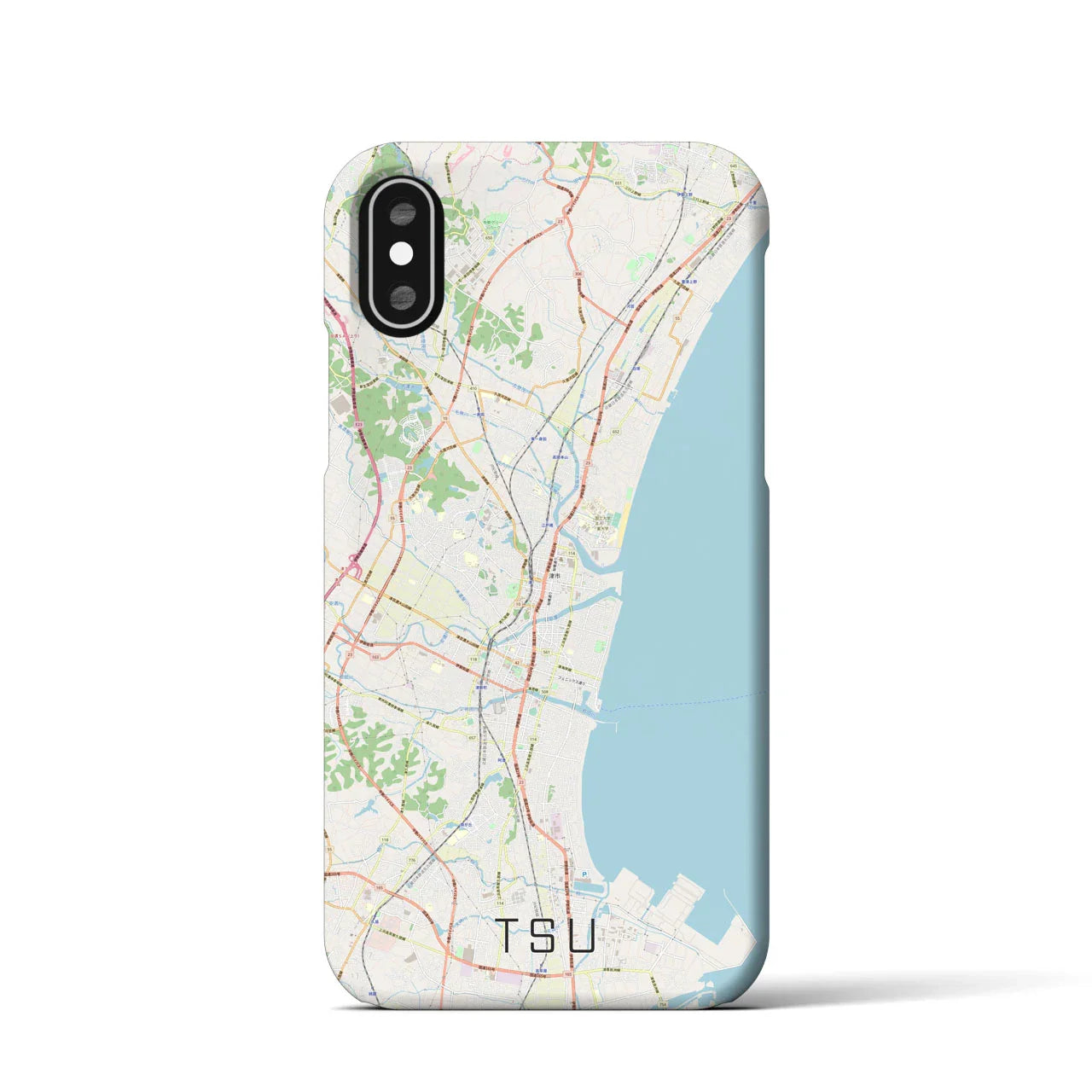 【津(三重県)】地図柄iPhoneケース(バックカバータイプ)