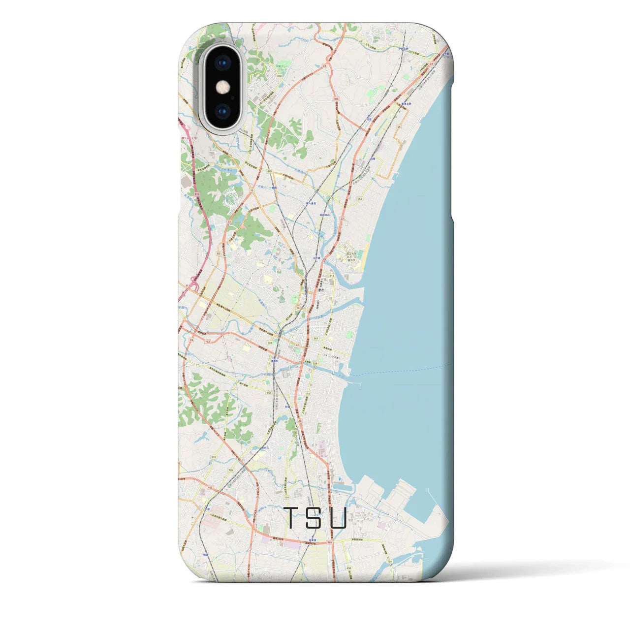 【津(三重県)】地図柄iPhoneケース(バックカバータイプ)
