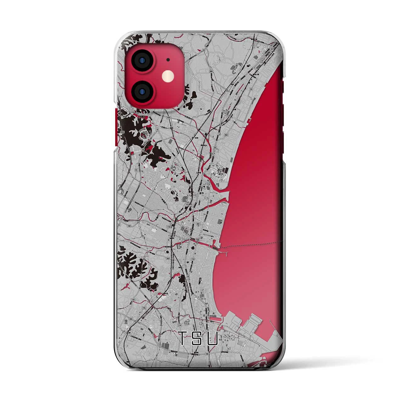 【津(三重県)】地図柄iPhoneケース(クリアタイプ)