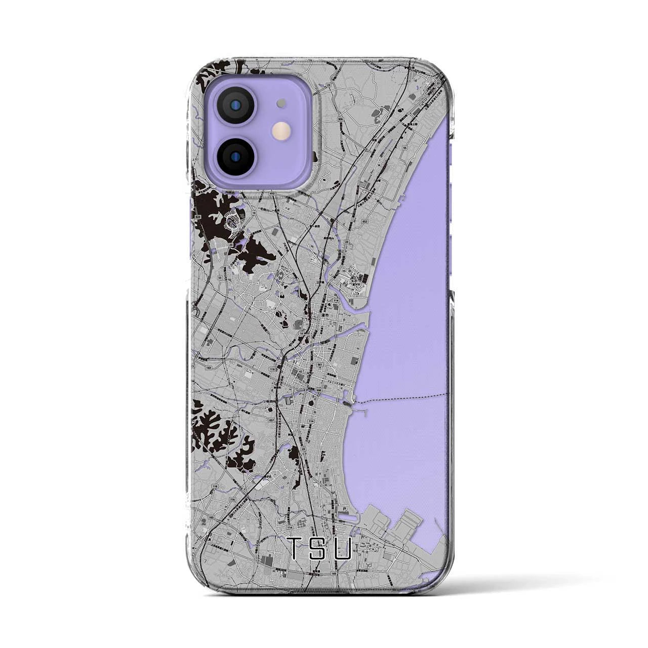 【津(三重県)】地図柄iPhoneケース(クリアタイプ)